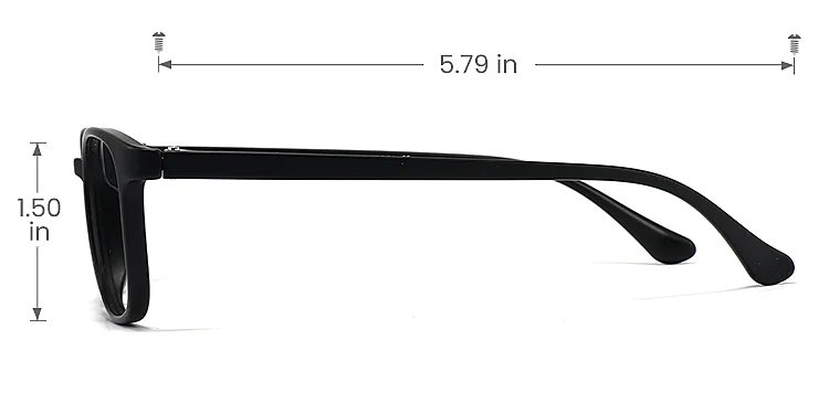 Chad matte black   Plastic  Eyeglasses, size view