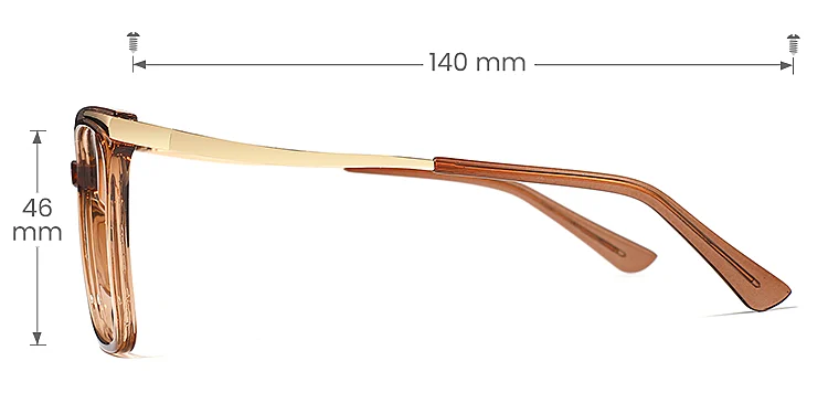 Sine brown   Plastic  Eyeglasses, size view