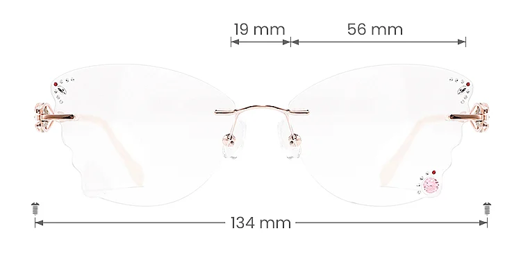 Mignon rose gold   Metal  Eyeglasses, size view
