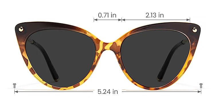 June warm tortoise   TR90  Sunglasses, size view