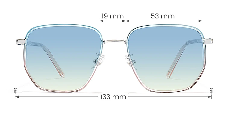 Jolin clear blue champagne   Metal  Sunglasses, size view