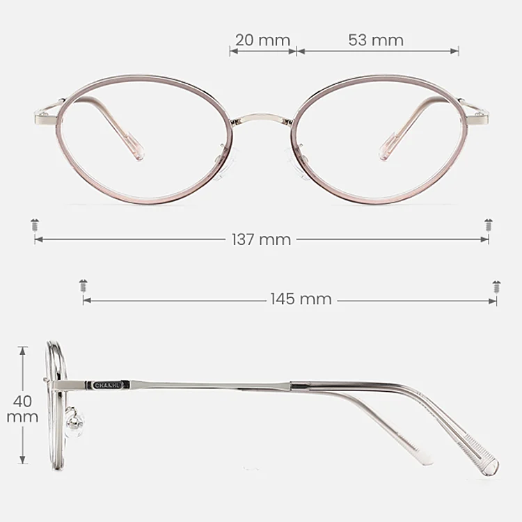 Cliff grey silver   Metal  Eyeglasses, size view