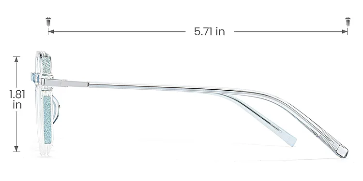 Katelin blue clear   Plastic  Eyeglasses, size view