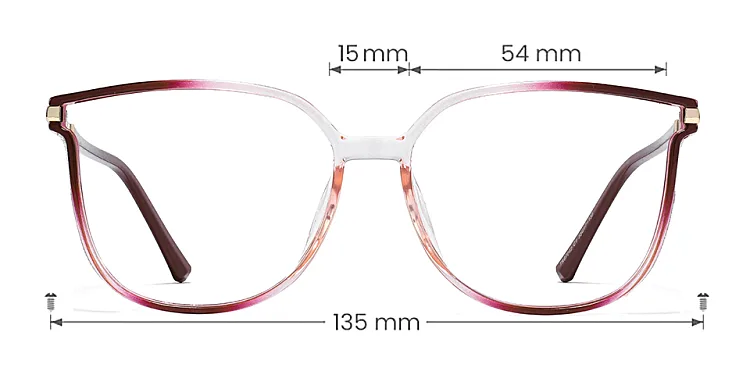 Sissie red clear pink   Plastic  Eyeglasses, size view