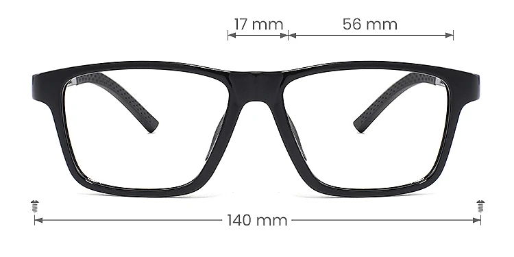 Amos black   Plastic  Eyeglasses, size view