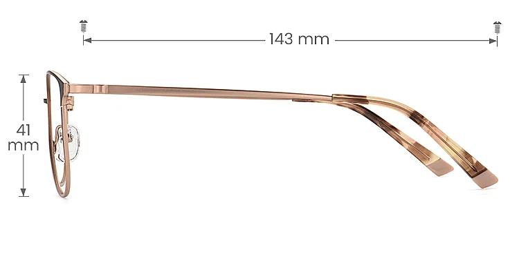 Wren brown pink   Titanium  Eyeglasses, size view