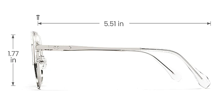 Lorene clear   Metal  Eyeglasses, size view