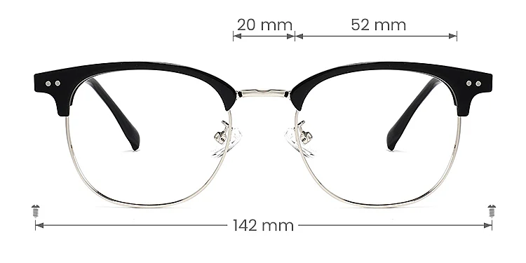 Beryllia black silver   Metal  Eyeglasses, size view