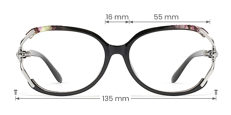 Dor black   Plastic  Eyeglasses, size view