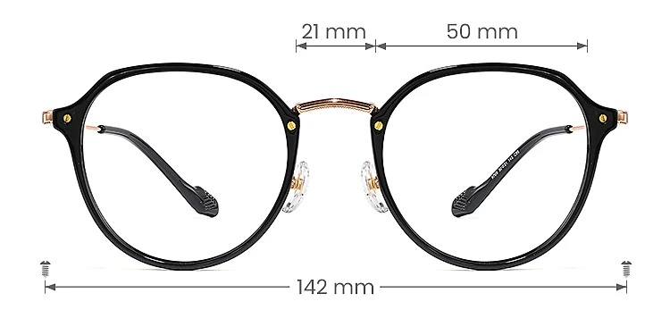 Estelle black   Plastic  Eyeglasses, size view