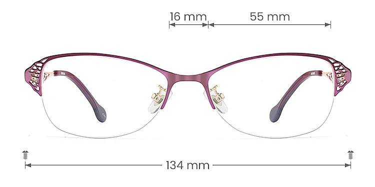 Shilo purple   Metal  Eyeglasses, size view