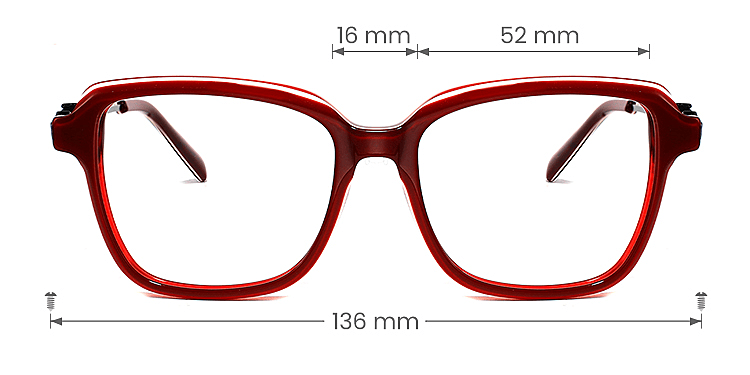 Elliot red   Acetate  Eyeglasses, size view