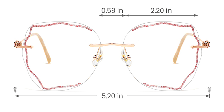 Capri rose gold   Metal  Eyeglasses, size view