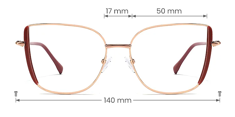 Skylar purple   Metal  Eyeglasses, size view