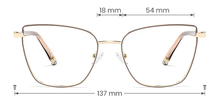 Aiko brown   Metal  Eyeglasses, size view