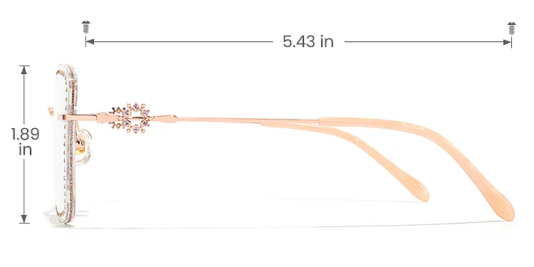 Super Star rose gold   Metal  Eyeglasses, size view