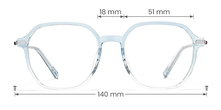 Katelin blue clear   Plastic  Eyeglasses, size view