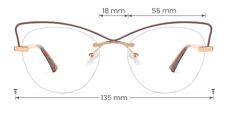 Lennon purple rose gold   Metal  Eyeglasses, size view