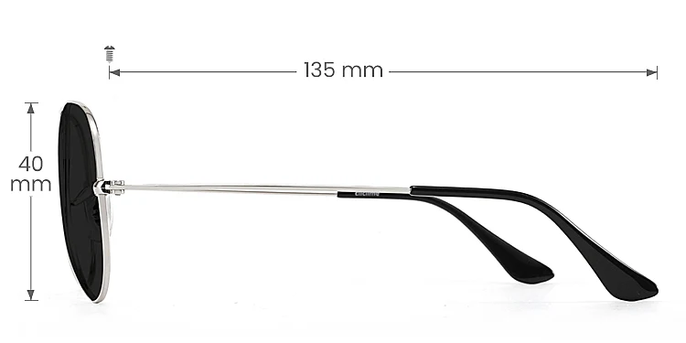 Air silver   Metal  Sunglasses, size view