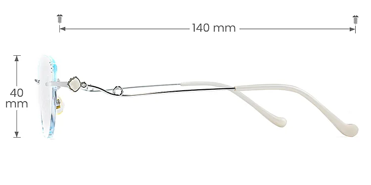 Monroe silver   Metal  Eyeglasses, size view