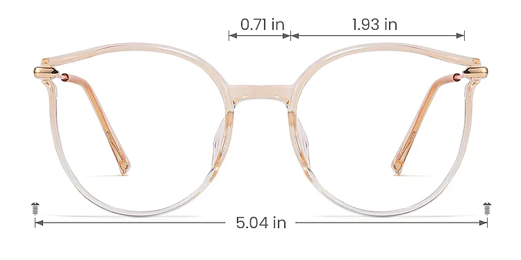 Sage brown clear   Plastic  Eyeglasses, size view