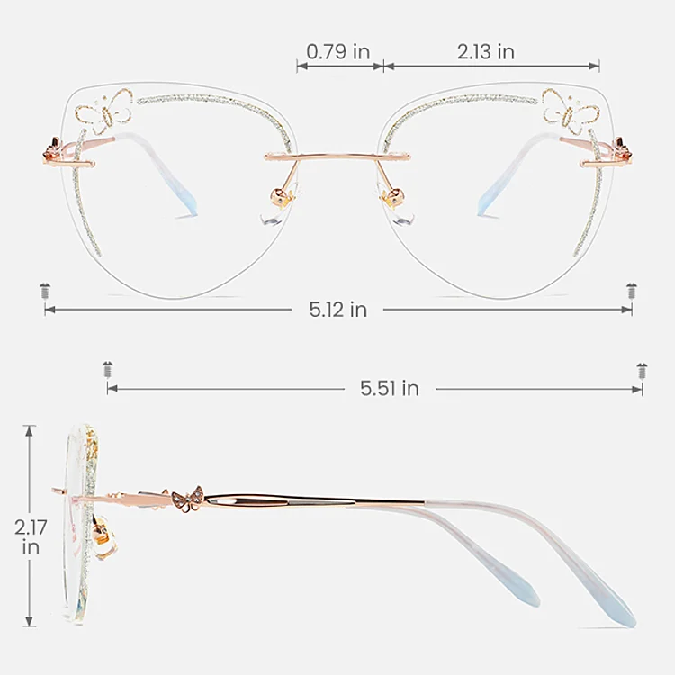 Siobhan rose gold silver   Metal  Eyeglasses, size view