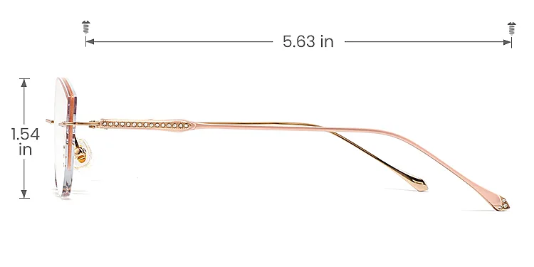 Hallie rose gold   Titanium  Eyeglasses, size view