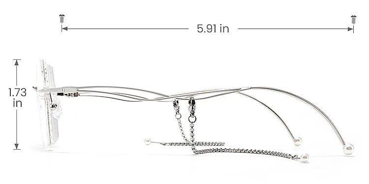 Bling silver   Metal  Eyeglasses, size view