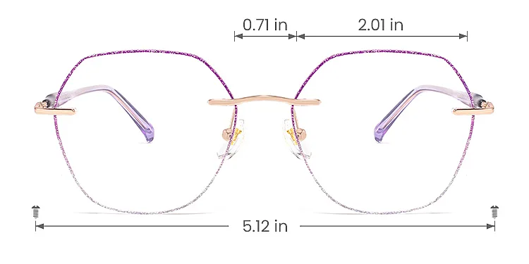 Kato purple silver   Metal  Eyeglasses, size view