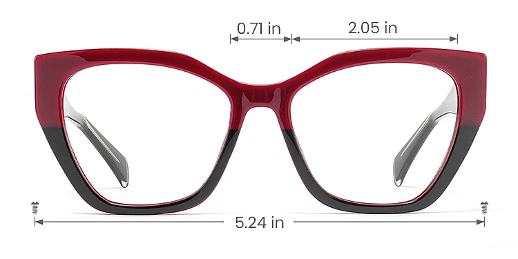 Lynn red black   Plastic  Eyeglasses, size view