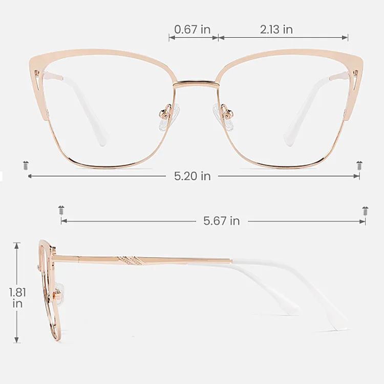 Aba champagne   Metal  Eyeglasses, size view