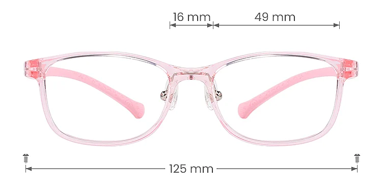 Jay pink   Plastic  Eyeglasses, size view
