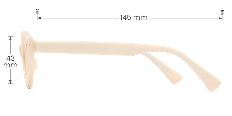 Stitch cream   Acetate  Eyeglasses, size view