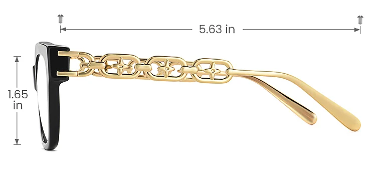 Aveline black   Acetate  Eyeglasses, size view