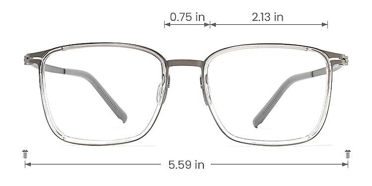 Marin clear grey gun   Plastic  Eyeglasses, size view