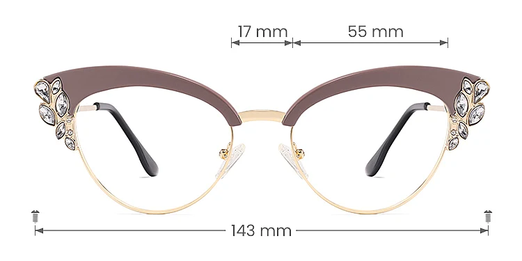 Finn pink   Metal  Eyeglasses, size view