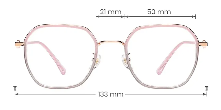 Amore pink grey   Plastic  Eyeglasses, size view