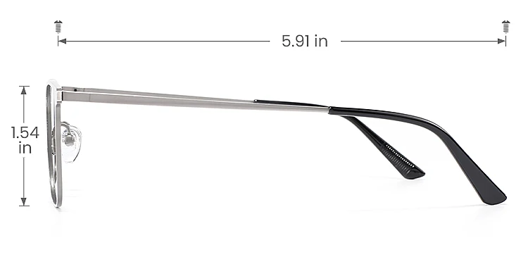 Marre silver   Metal  Eyeglasses, size view