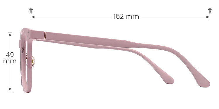 Azimut matte pink   Plastic  Eyeglasses, size view