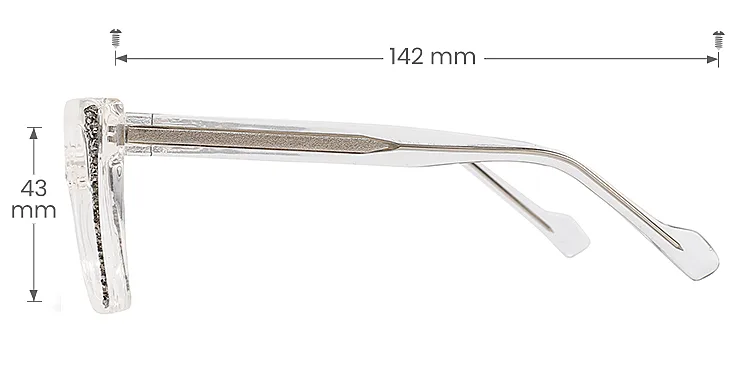 Tolek clear   Plastic  Eyeglasses, size view