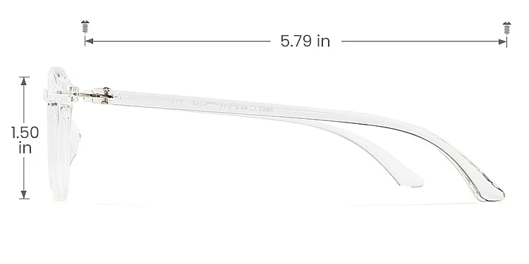 Dallas clear   Plastic  Eyeglasses, size view