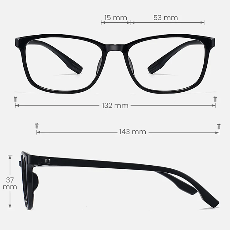 Leigh black   Plastic  Eyeglasses, size view