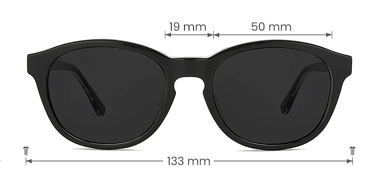 Eva black   Acetate  Sunglasses, size view