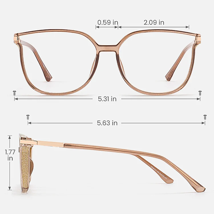 Aysun champagne   Plastic  Eyeglasses, size view