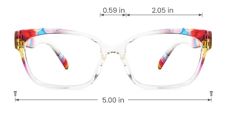Safia pink floral clear   Plastic  Eyeglasses, size view