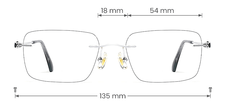 Beaver silver   Metal  Eyeglasses, size view