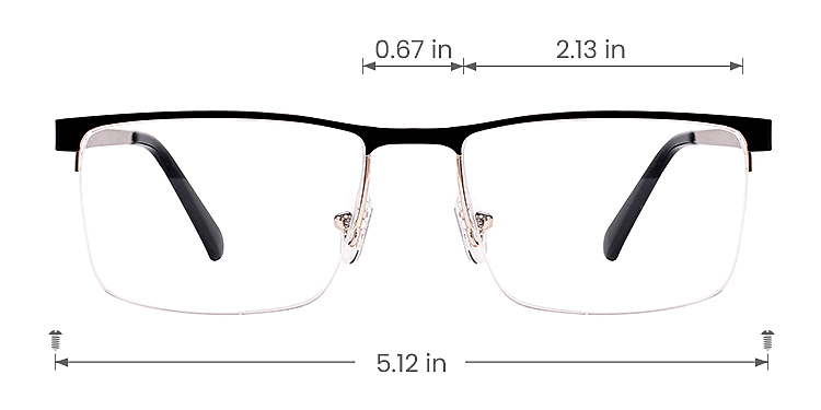 Warren matte black gold   Metal  Eyeglasses, size view