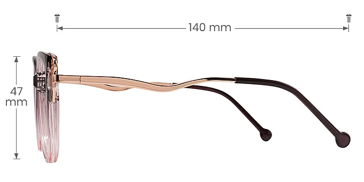 Trista purple pink   TR90  Eyeglasses, size view
