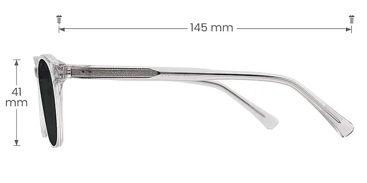 Selena clear grey   Plastic  Sunglasses, size view