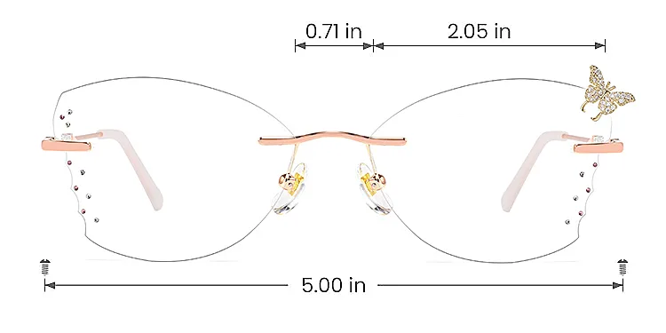 Skye rose gold   Metal  Eyeglasses, size view